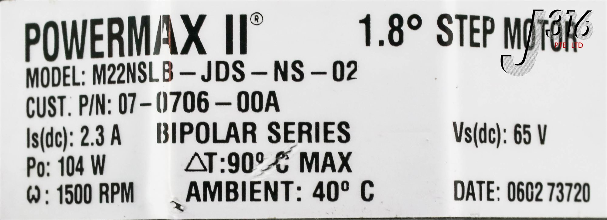 13301 PACIFIC SCIENTIFIC POWERMAX II STEP MTR, PN: 07-0706-00A